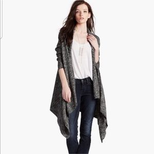 Lucky brand asymmetrical marled cardigan waterfall
